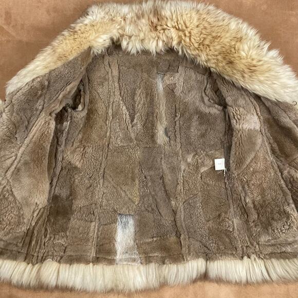 Genuine Shearling Sheepskin Patchwork Penny Lane Leather Coat - Picture 10 of 16